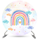 Bunt Regenbogen Wolke Geburtstag Runden Hintergrund Für Mädchen